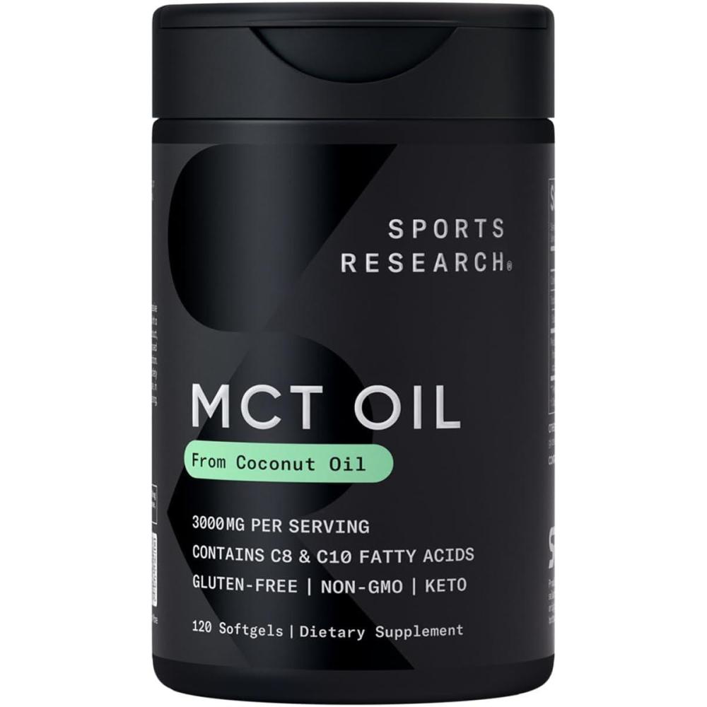 image:imageSports Research Coconut MCT Oil 3000mg  Keto Brain amp Body Fuel  C8  C10 MCT Oil from Coconut  Keto  NonGMO  Gluten Free  240 Softgels120 Count Pack of 1