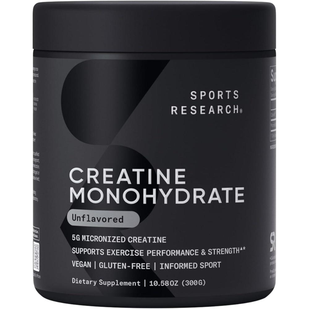 image:imageSports Research Creatine Monohydrate  Gain Lean Muscle Improve Performance and Strength and Support Workout Recovery  5 g Micronized Creatine  1764 oz1058 Ounce Pack of 1