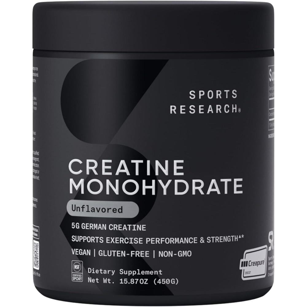 image:imageSports Research Creatine Monohydrate  Gain Lean Muscle Improve Performance and Strength and Support Workout Recovery  5 g Micronized Creatine  1764 oz1587 Ounce Pack of 1