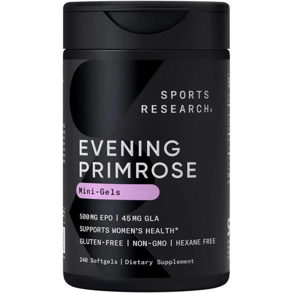 image:imageSports Research Evening Primrose Supplement from Cold Pressed Oil  Softgels for Womens Health amp Skin Health  Gluten Free amp NonGMO GLA  High Potency 1300mg 120 Count240 Count Pack of 1