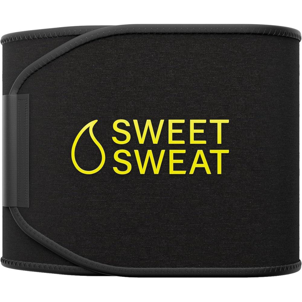 image:imageSports Research Sweet Sweat Waist Trimmer Core Series  Premium Sweat Enhancing Fitness Band for Women amp MenBlackYellow