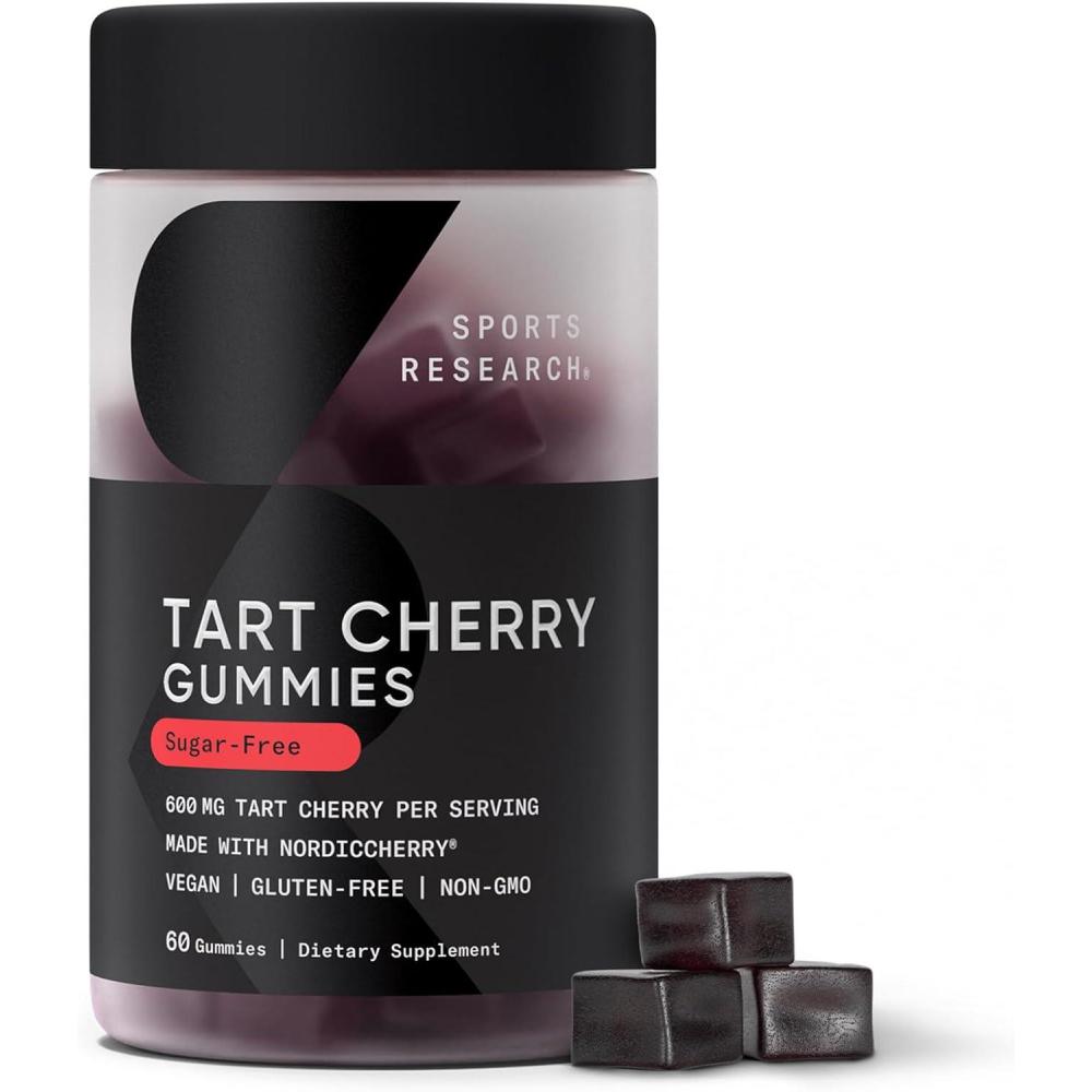 image:imageSports Research Tart Cherry Capsules  Made from Montmorency Tart Cherries  NonGMO amp Gluten Free  60 Liquid SoftgelsTart Cherry Gummy
