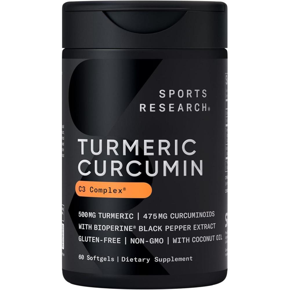 image:imageSports Research Turmeric Curcumin C3 Complex wBioPerine Black Pepper Extract amp Organic Coconut Oil  Standardized 95 Curcuminoids  NonGMO  Gluten Free  120 Count Softgels60 Count Pack of 1