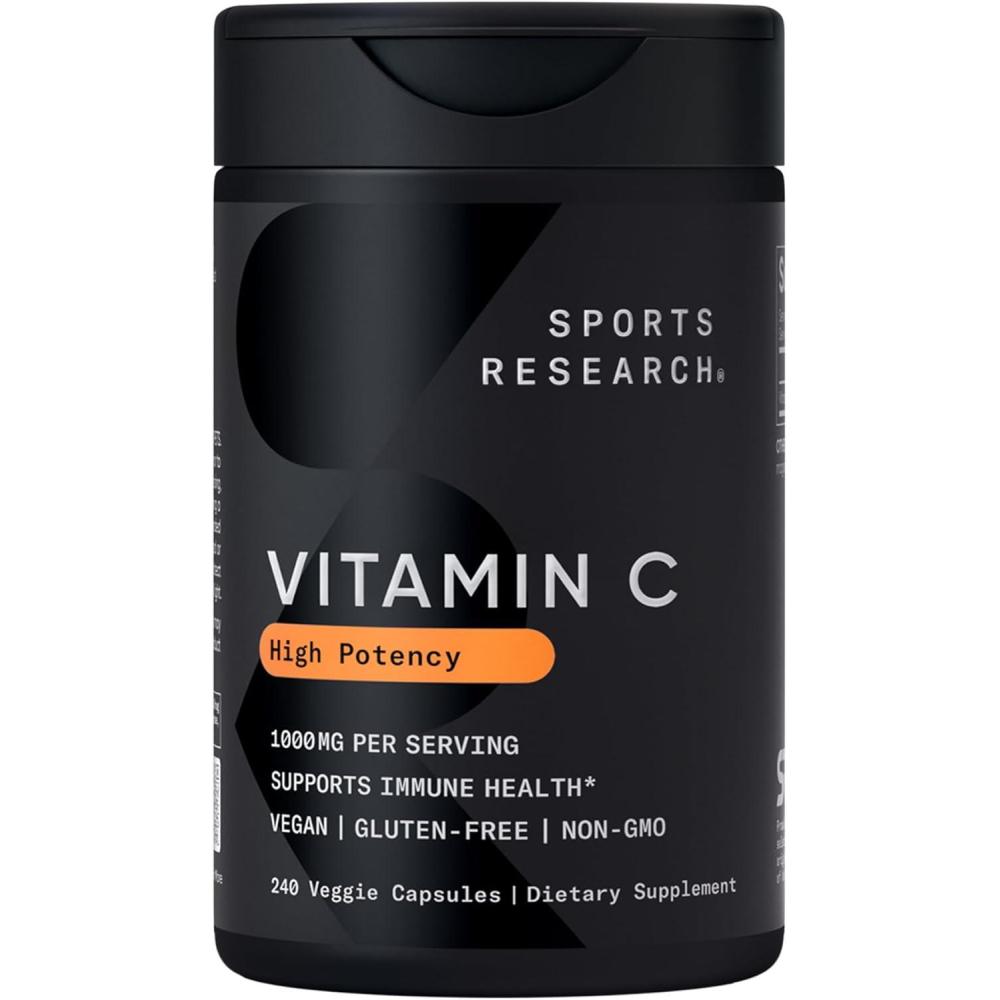 image:imageSports Research Vitamin C Gummies  500 mg Vitamin C  Sugar Free Gelatin Free Vegan Certified amp NonGMO Tested  Immune amp Antioxidant Support 60 GummiesNonGMO Capsules