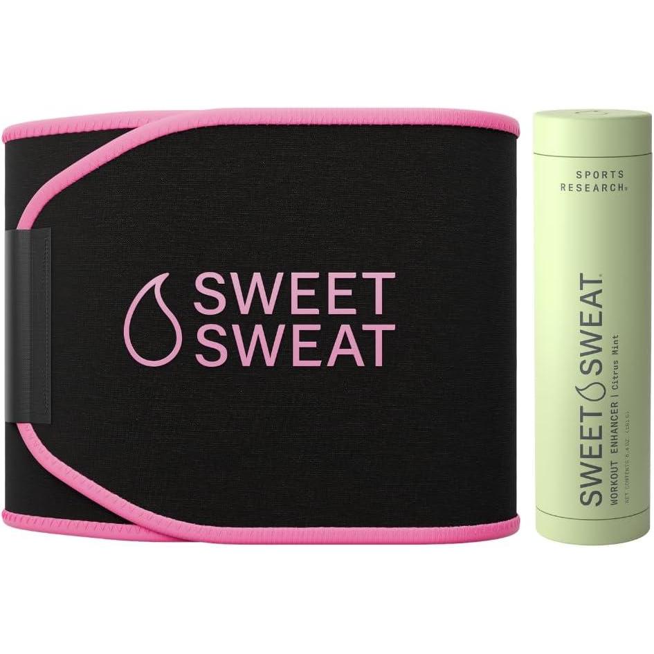 image:imageSports Research Waist Trimmer Pack  Sweet Sweat Waist Trimmer BlackPink Medium amp Workout Enhancer RollOn Gel Citrus Mint
