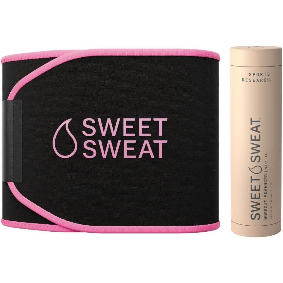image:imageSports Research Waist Trimmer Pack  Sweet Sweat Waist Trimmer BlackPink XLarge amp Vanilla Workout Enhancer RollOn Gel 64oz