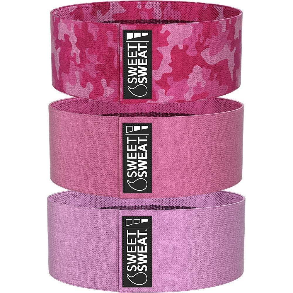 image:imageSweet Sweat Hip Bands with 3 Levels of Resistance  NonSlip Fabric Booty Bands for Squats amp Lunges  Includes Free Mesh Carrying BagPink Hip Bands
