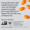 Sports Research® Vitamin D3 + K2 w/Coconut Oil – Vegan Vitamin D 2500iu (62.5mcg) & Mk7 Vitamin K 100mcg for Bone & Immune Support – Vegan Certified · Non-GMO · Soy Free – 60 Softgels