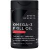 Sports Research Krill Oil Supplement with EPA & DHA Omega 3, Phospholipids & Astaxanthin from Antarctic Krill – Highest Concentration of Krill Oil for Men & Women – 1000mg, 30 Softgel Capsules(120 Count (Pack of 1))