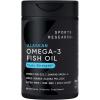 Sports Research® Omega-3 ­­Fish Oil Mini-Softgels – Sourced from Wild Caught Alaska Pollock – Burpless, Bovine Free, Non-GMO, & MSC Certified Sustainable – 120 Count(180 Count (Pack of 1))