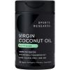 Sports Research® Organic Coconut Oil Capsules 3000MG – Cold Pressed Extra Virgin Coconut Oil with Medium Chain Triglycerides (MCTs) – Vegan Friendly & Non-GMO Verified – 120 Softgels