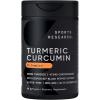 Sports Research® Turmeric Curcumin C3 Complex® w/BioPerine Black Pepper Extract & Organic Coconut Oil – Standardized 95% Curcuminoids · Non-GMO · Gluten Free – 120 Count Softgels(60 Count (Pack of 1))