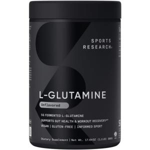Sports Research L-Glutamine – Workout Recovery, Immune Health & Gut Health Support – 5 G Per Serving – 10.58 Oz(1.1 Pound (Pack of 1))
