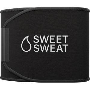 Sports Research Sweet Sweat Waist Trimmer (Core Series) – Premium Sweat Enhancing Fitness Band for Women & Men(Black/White)