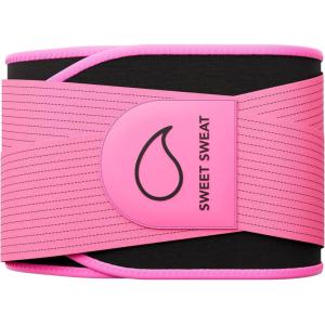 Sports Research® Sweet Sweat Waist Trimmer Pro Series – Shapewear Fitness Belt w/Adjustable Straps for a Tighter Support(Pink Pro)