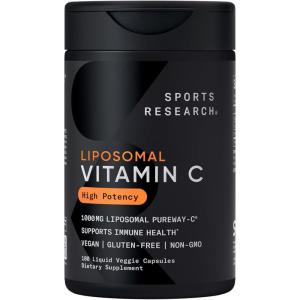 Sports Research­® Vitamin C Gummies | 500 mg Vitamin C | Sugar Free, Gelatin Free, Vegan Certified & Non-GMO Tested | Immune & Antioxidant Support 60 Gummies(Liposomal Capsules)
