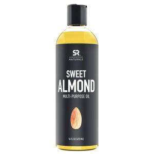 Sweet Almond Oil by SR Naturals ~ 100% Natural Oil for Hair, Skin, Scalp and Aromatherapy (16oz)