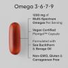 Sports Research® Vegan Omega 3-6-7-9 – 1200 mg of Multi-Spectrum Omega Fatty Acids Certified Non-GMO Formula with Sea Buckthorn & Borage Oil – 90 Veggie Softgels