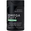 Sports Research® Vegan Omega 3-6-7-9 – 1200 mg of Multi-Spectrum Omega Fatty Acids Certified Non-GMO Formula with Sea Buckthorn & Borage Oil – 90 Veggie Softgels
