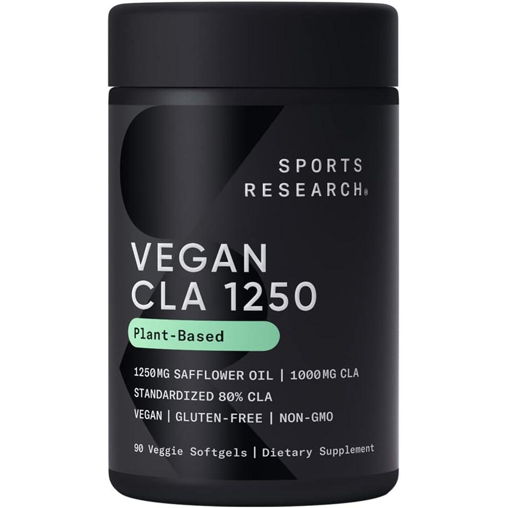 image:imageSports Research Vegan CLA  1250mg with Active Conjugated Linoleic Acid for Men amp Women  NonGMO Soy amp Gluten Free  80 90 Softgels