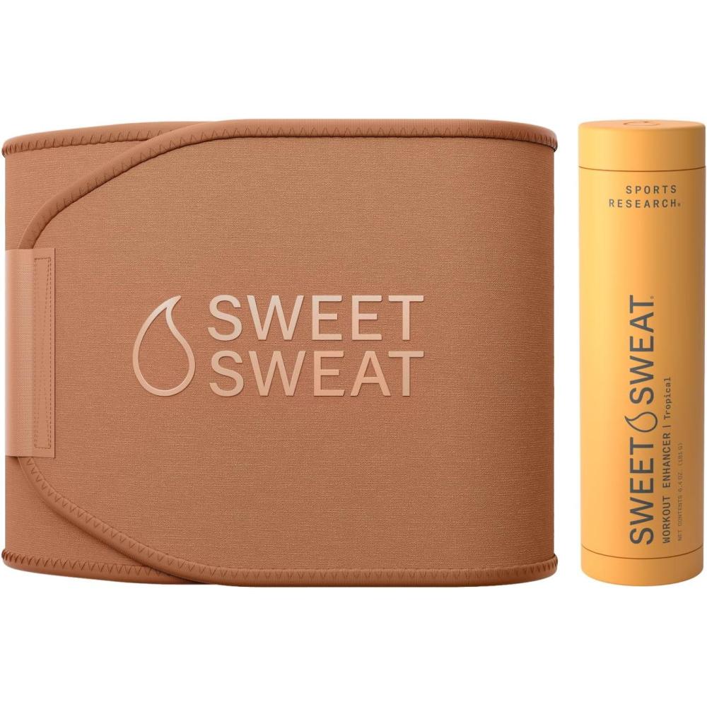 image:imageSports Research Waist Trimmer Pack  Sweet Sweat Toned Waist Trimmer SandSmall amp Tropical Workout Enhancer RollOn Gel