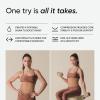 Sports Research Waist Trimmer Pack – Sweet Sweat Toned Waist Trimmer (Sand/Medium) & Tropical Workout Enhancer Roll-On Gel