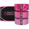 Sports Research Waist Trimmer Pack – Sweet Sweat Waist Trimmer (Black/Pink, Medium) & Set of 3 Hip Resistance Bands(Pink)